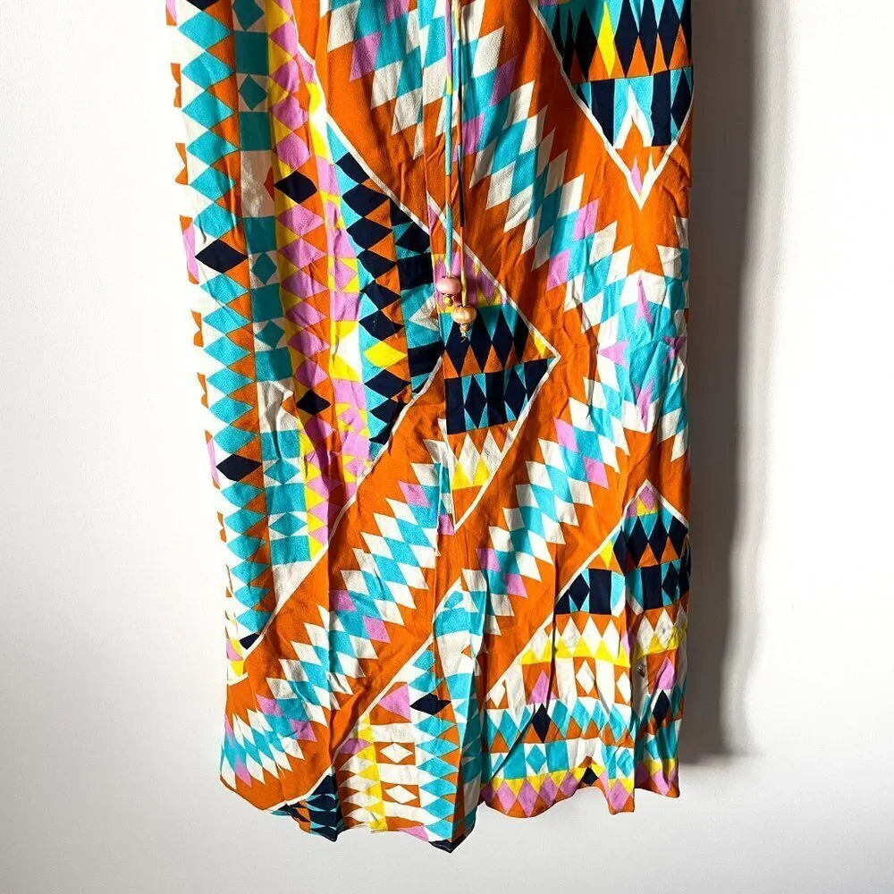 Zara Geometric Printed Strappy Halter Midi Dress NWOT Size Medium Blogger Fav - Picture 8 of 12